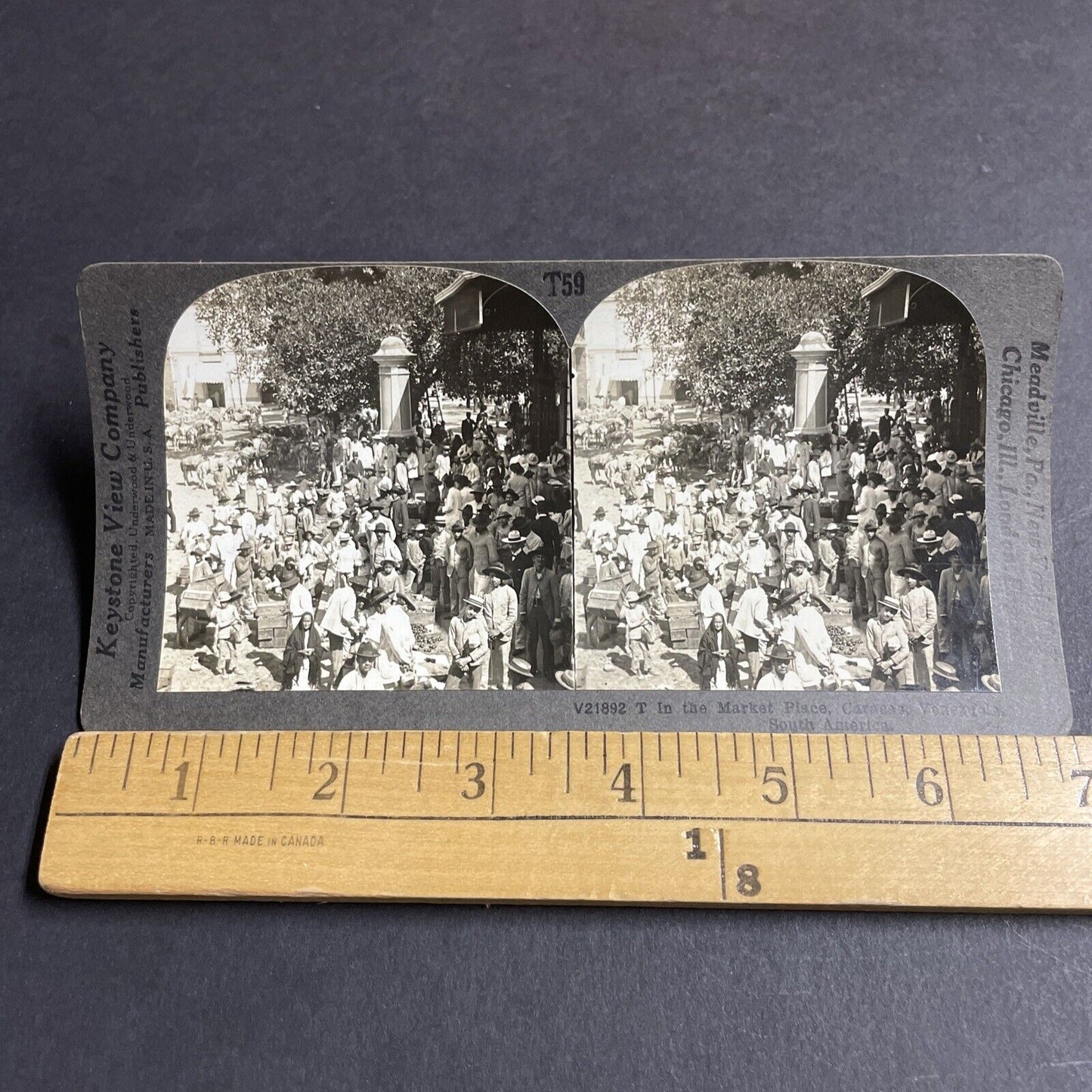 Antique 1910s Caracas Venezuela City Center Stereoview Photo Card P4403