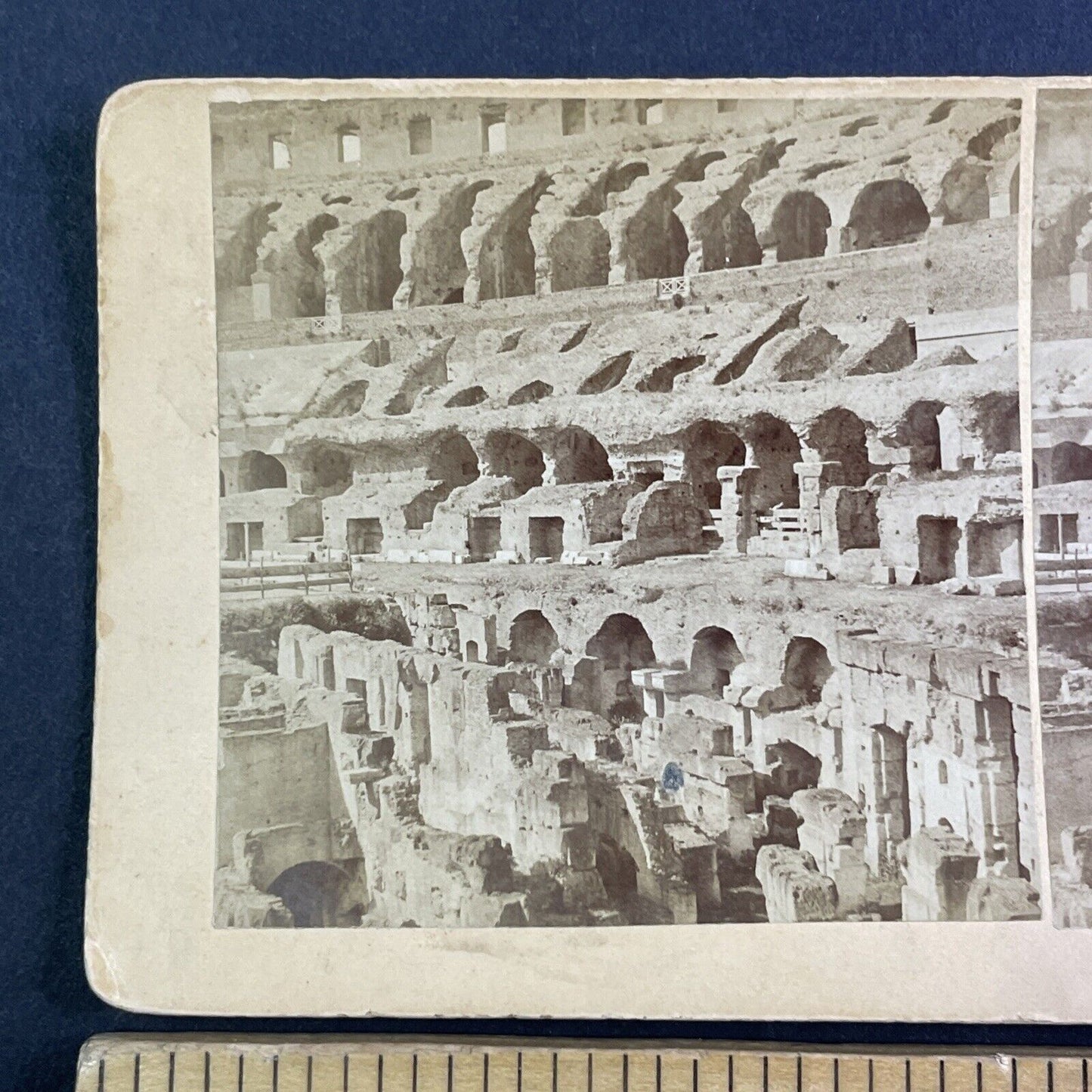 Inside the Coliseum Rome Italy Stereoview Seating Area Antique c1885 X4158