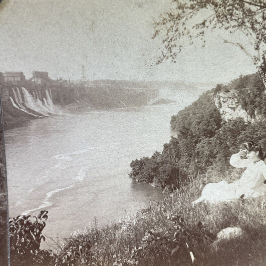 Antique 1903 Woman In Queenston Heights Ontario Stereoview Photo Card P580-081