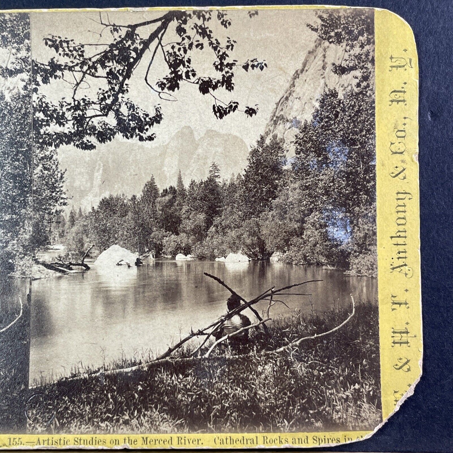 Glories Of Yo-Semite Stereoview Merced River E&HT Anthony Antique c1870 X3707