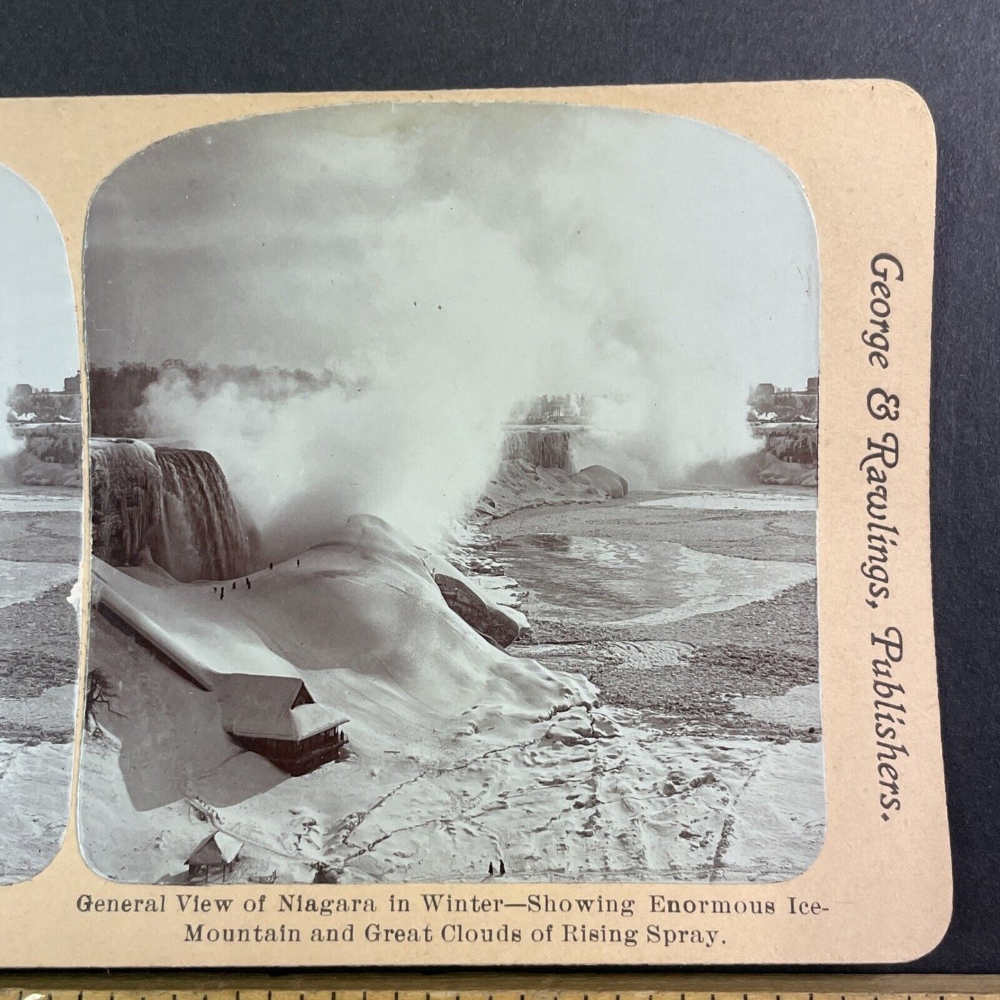 Niagara Falls Covered Stairs Stereoview George and Rawlings c1901 Y1455