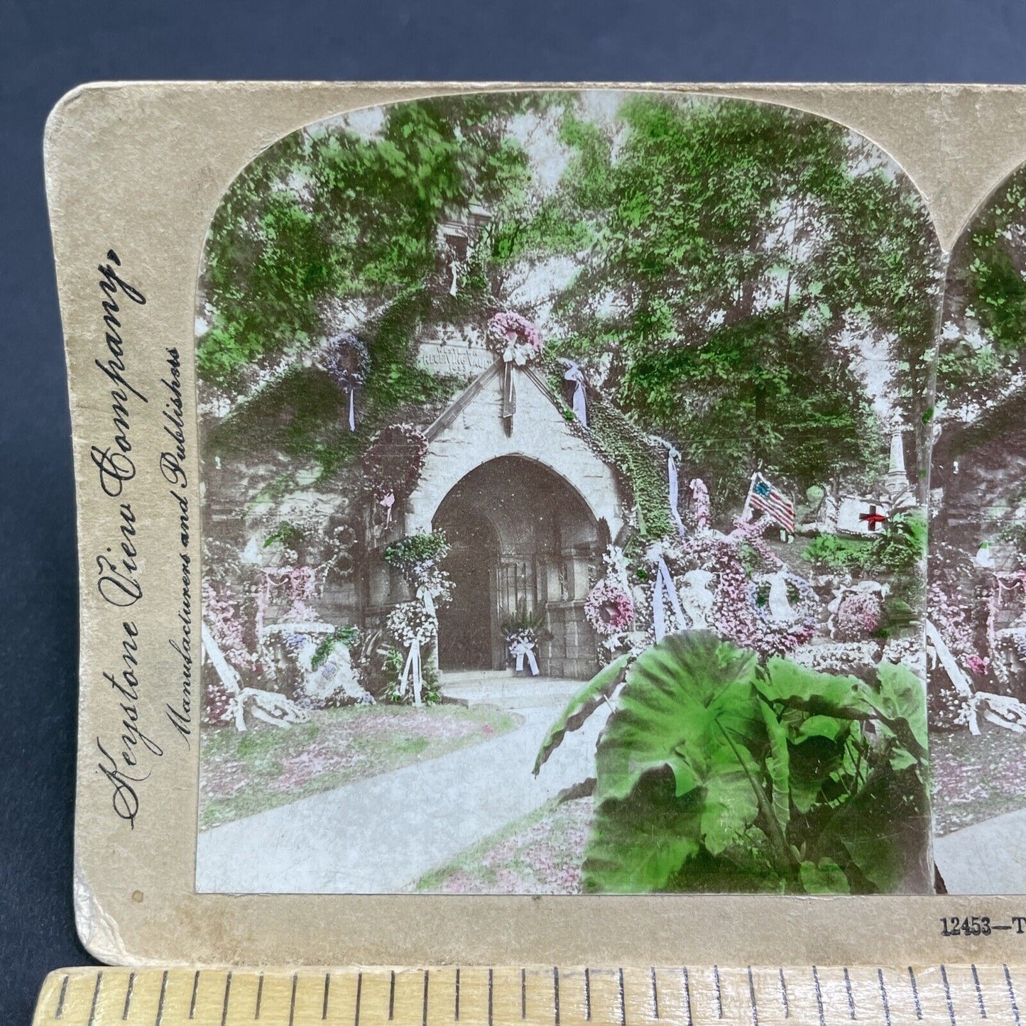 Antique 1901 President William McKinley Grave Crypt Stereoview Photo Card P1917