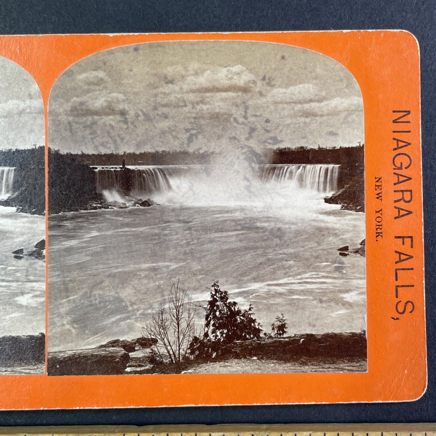 Horse Shoe Falls & Terrapin Tower Stereoview George Curtis Antique c1870s Y2506