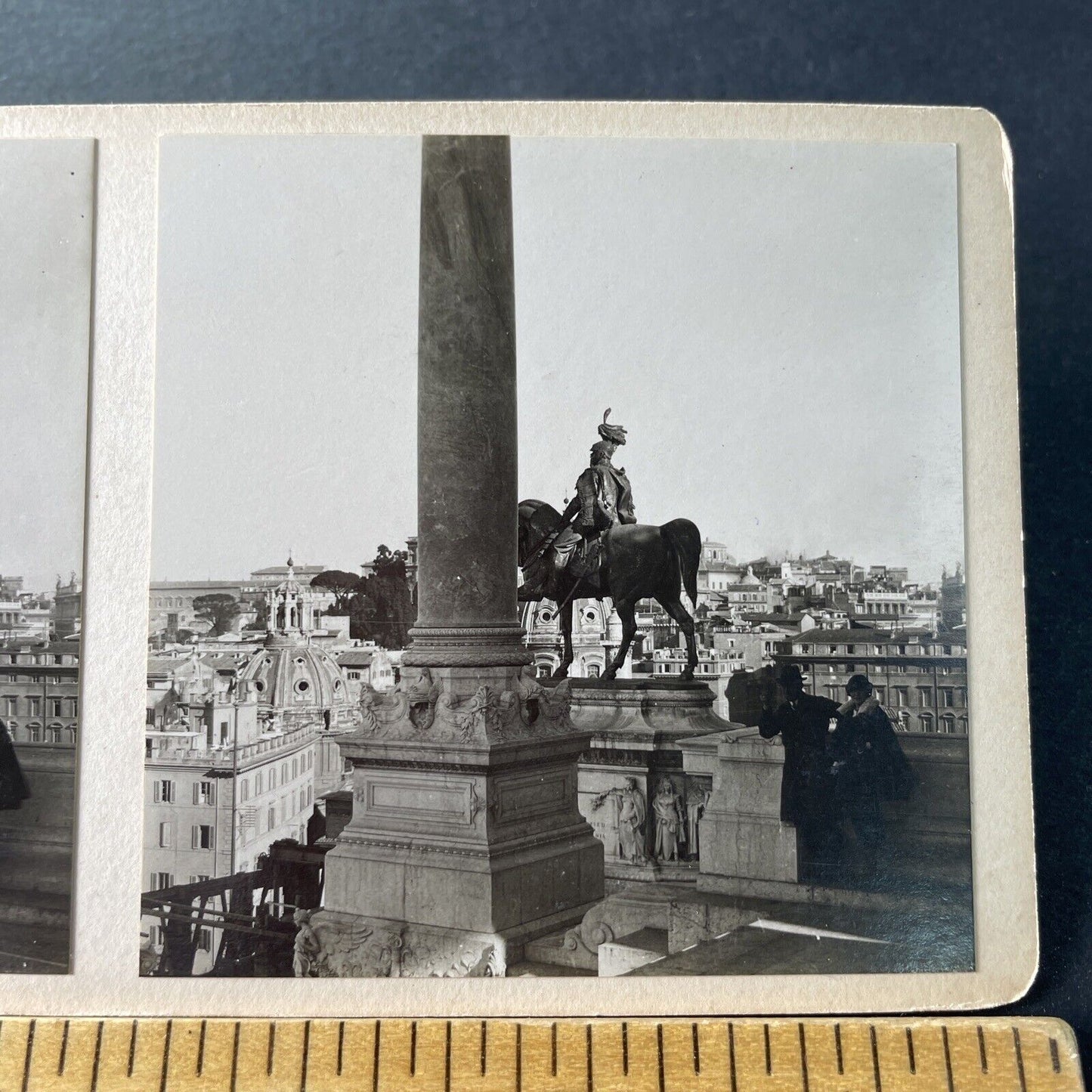 Antique 1925 Vittoriano Horse Monument Rome OOAK Stereoview Photo Card P3256