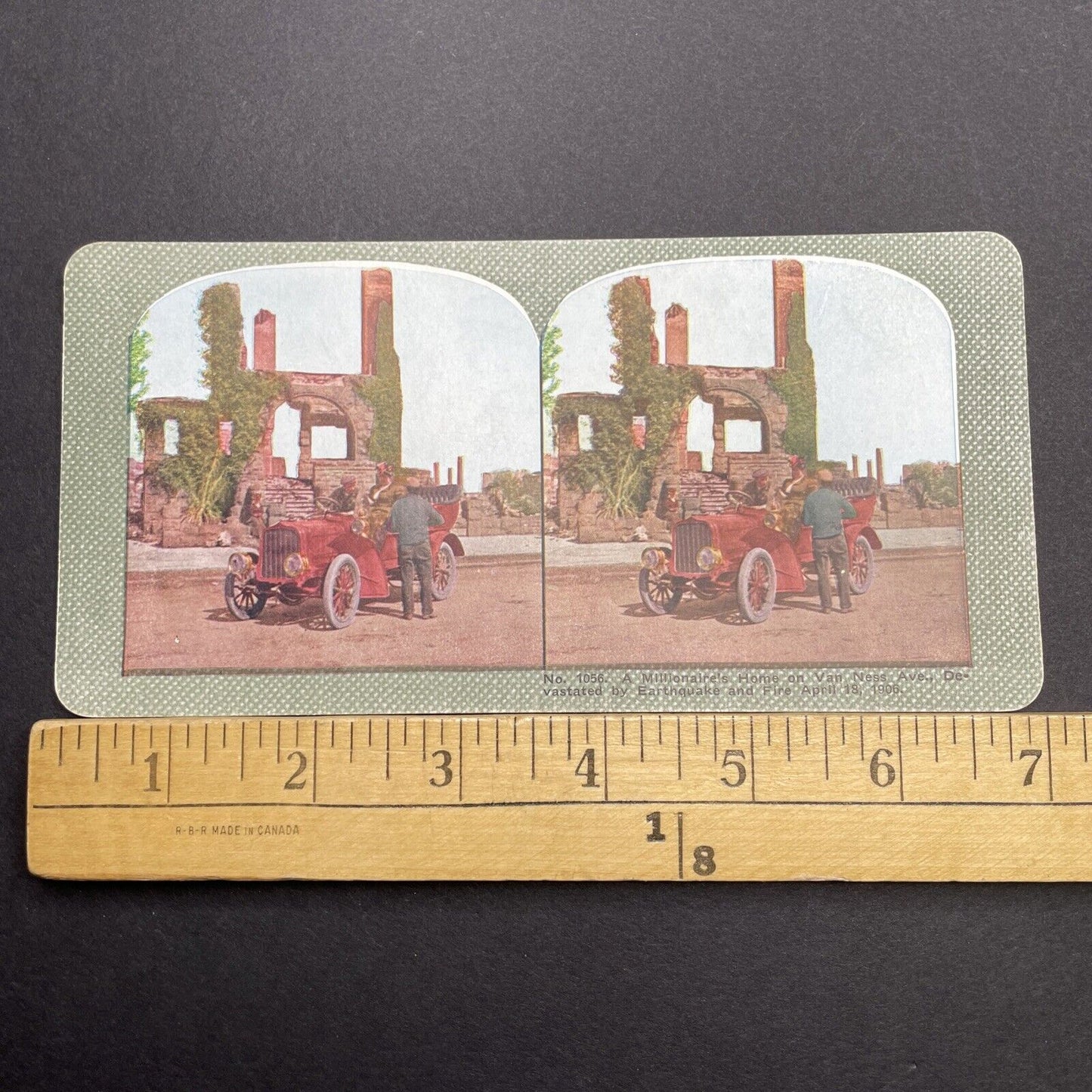 Antique 1910s San Francisco Earthquake Cadillac Stereoview Photo Card 2300-55