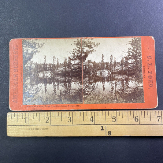 Lake Angela Donner Pass Summit Stereoview California C.L Pond Antique c1870 Y026