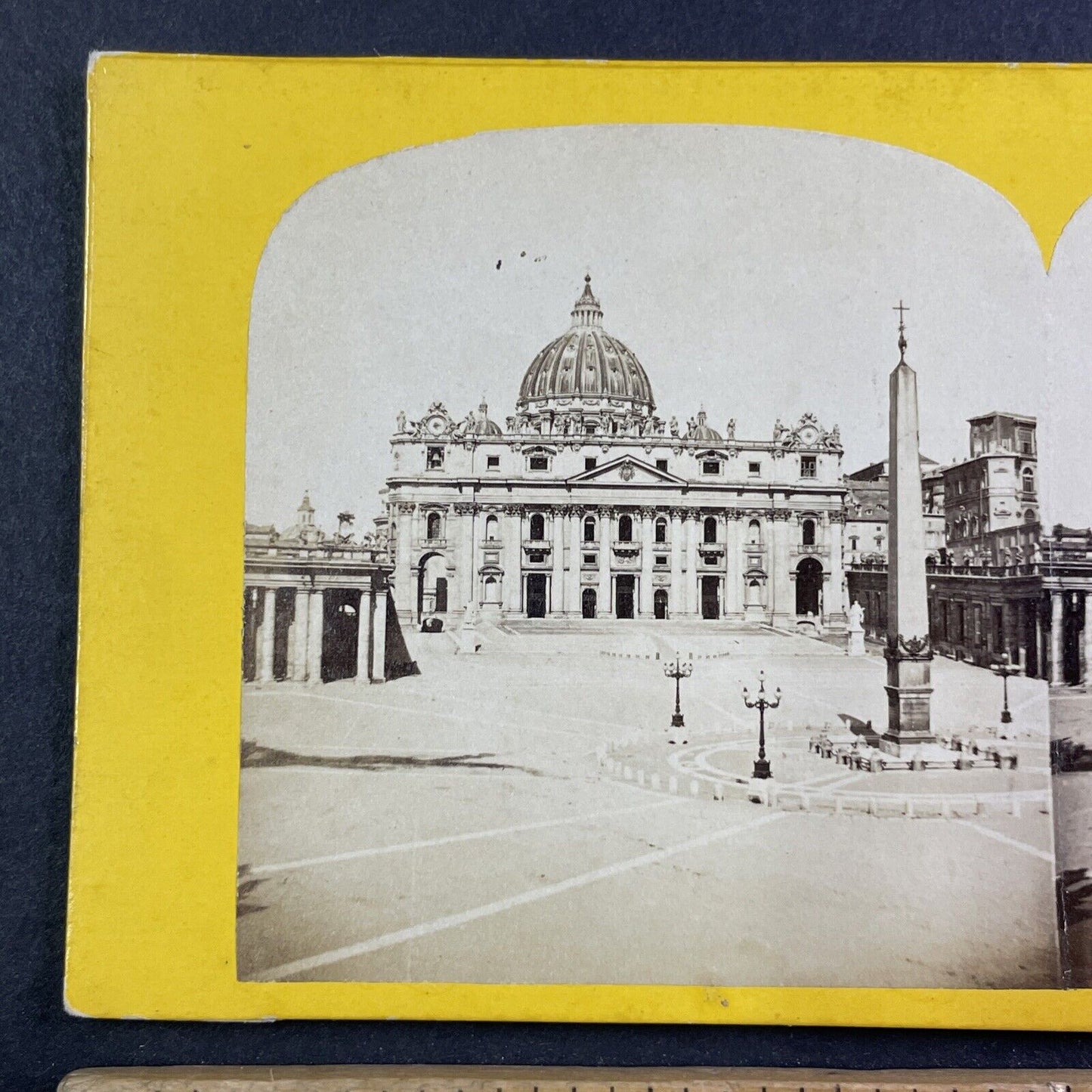 St. Peters Basilica Vatican Rome Italy Stereoview Antique c1860 X3848