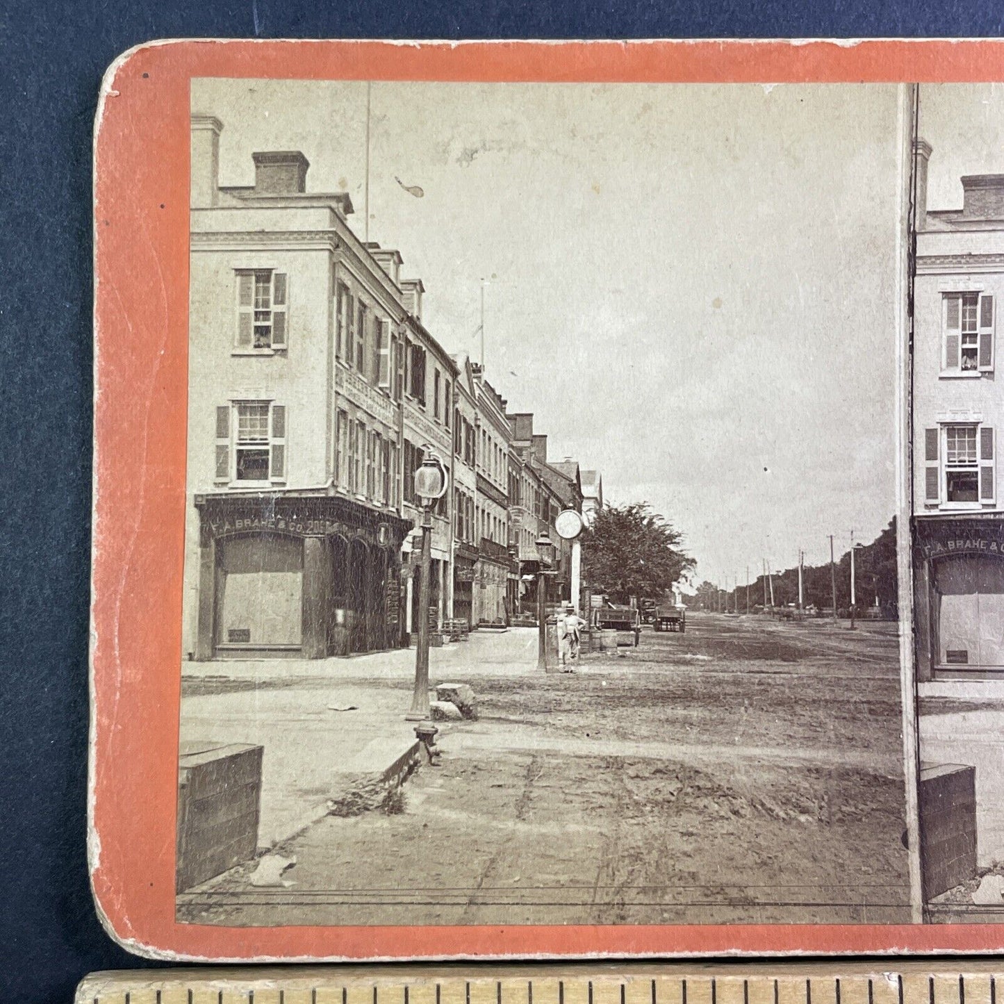 Broad Street Augusta Georgia Stereoview John Usher Antique c1875 Y423