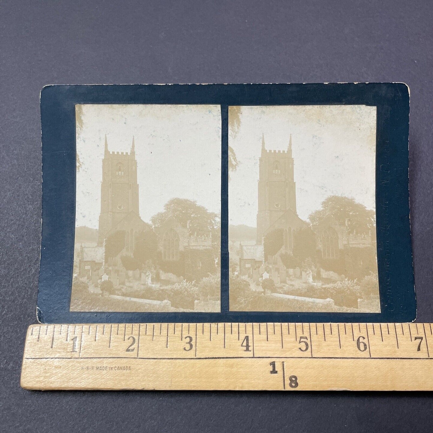 Antique 1910 The Church of St Peter North Devon UK Stereoview Photo Card V2198