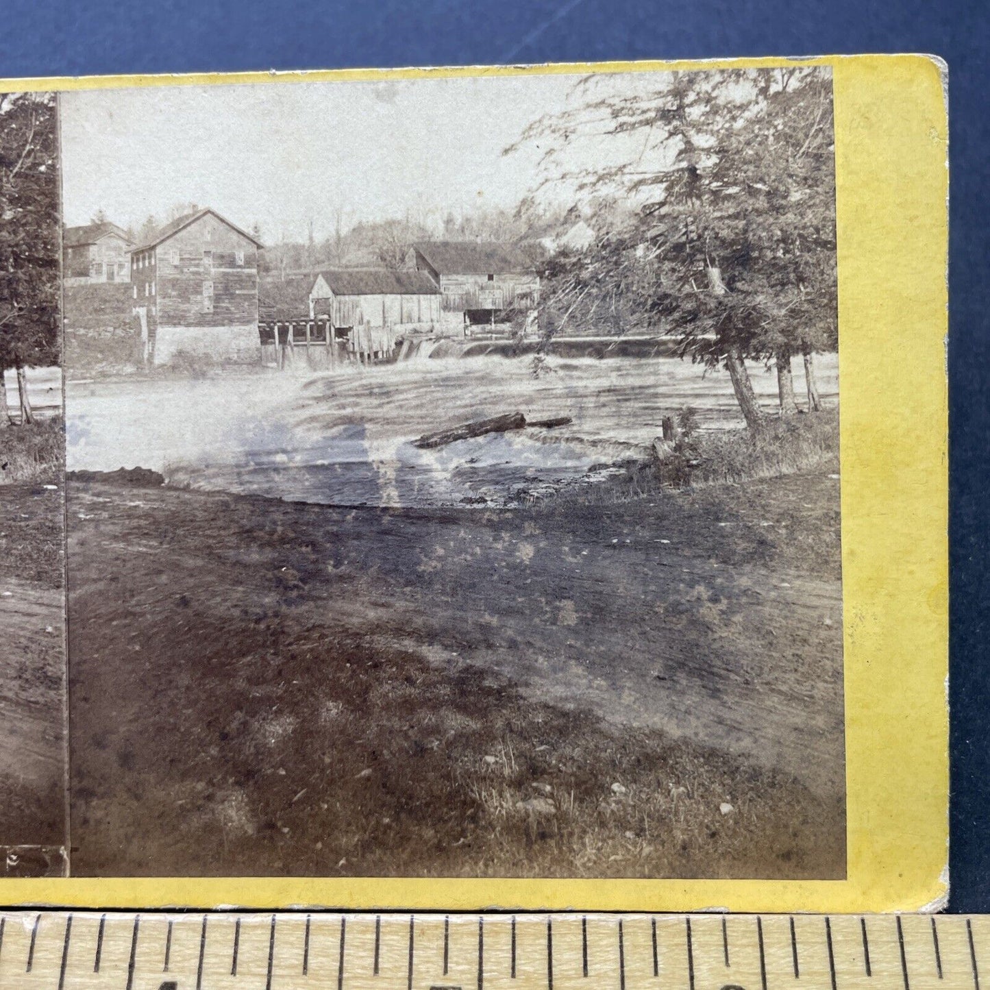 Antique 1870s Trenton New York Waterfalls Stereoview Photo Card P2526