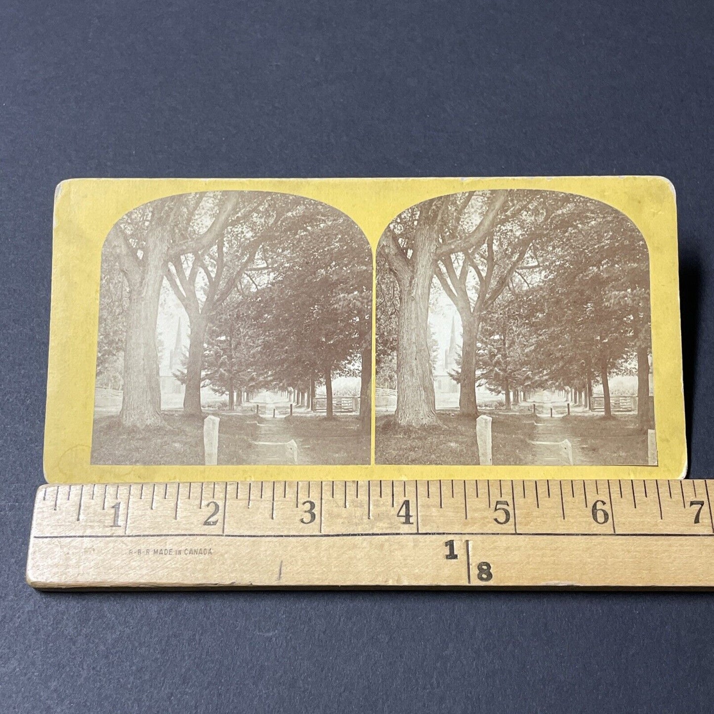 Antique 1870s Church Pathway Warren New Hampshire Stereoview Photo Card V1826