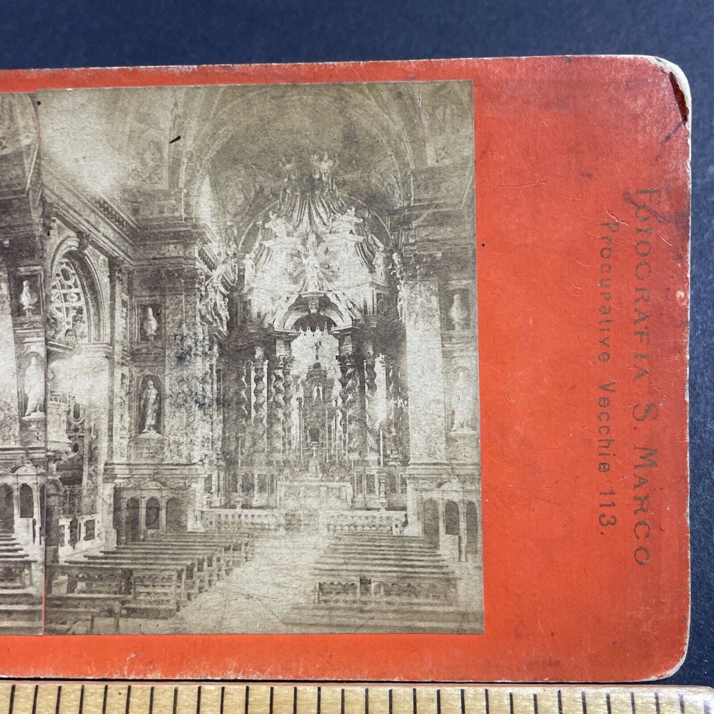 Antique 1860s Church Of The Scalzi Venice Italy Stereoview Photo Card P1980-04