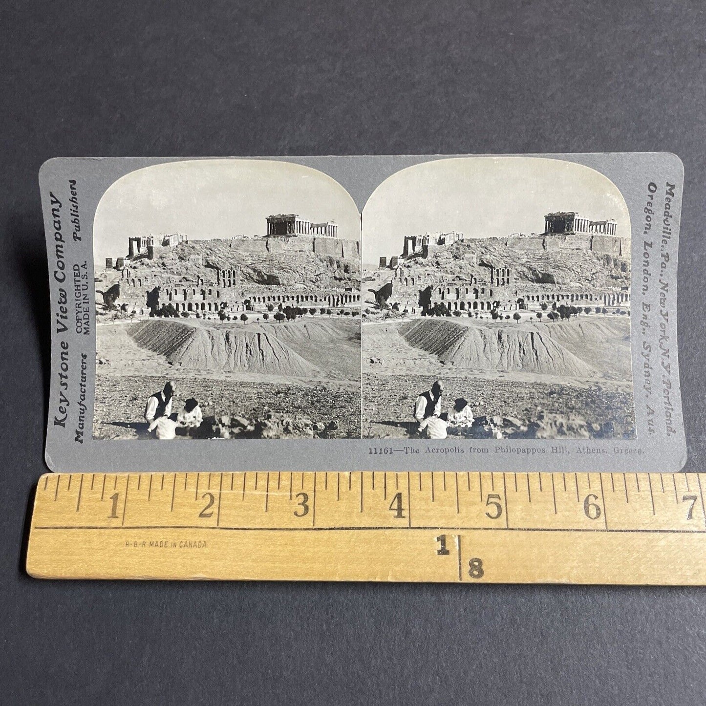 Antique 1909 The Acropolis In Athens Greece Stereoview Photo Card P4260