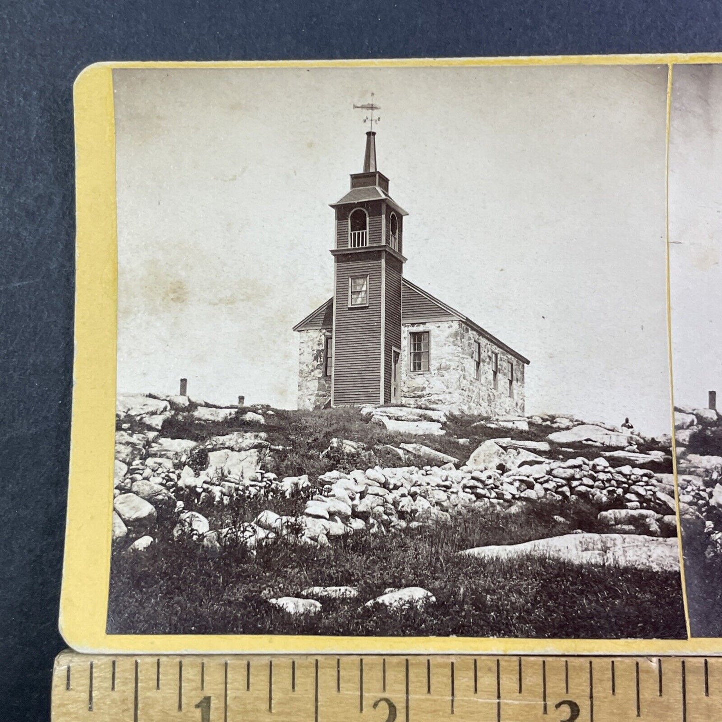 Star Island Church Isles Of Shoals Stereoview New Hampshire Antique c1872 X1914