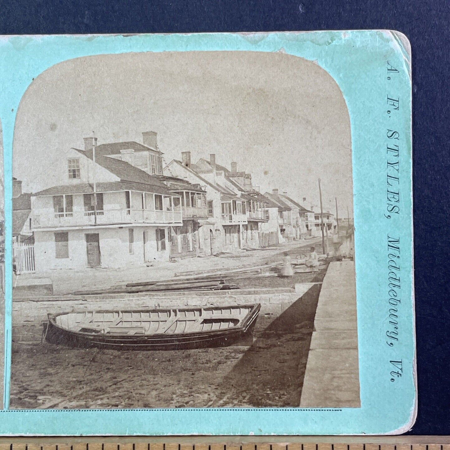 Marine Street Houses Stereoview St. Augustine Florida Adin F. Styles c1870 X3730