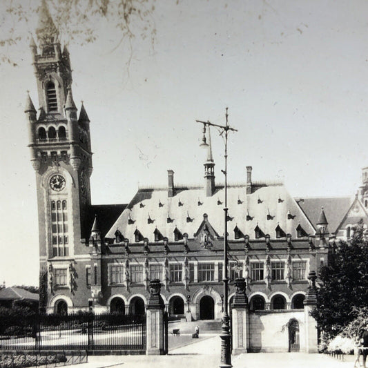 Antique 1920s Peace Palace The Hague Netherlands Stereoview Photo Card P2035