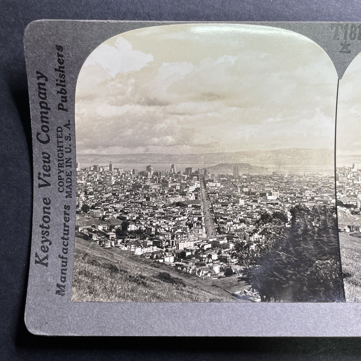 Antique 1921 Market Street San Francisco California Stereoview Photo Card P1410