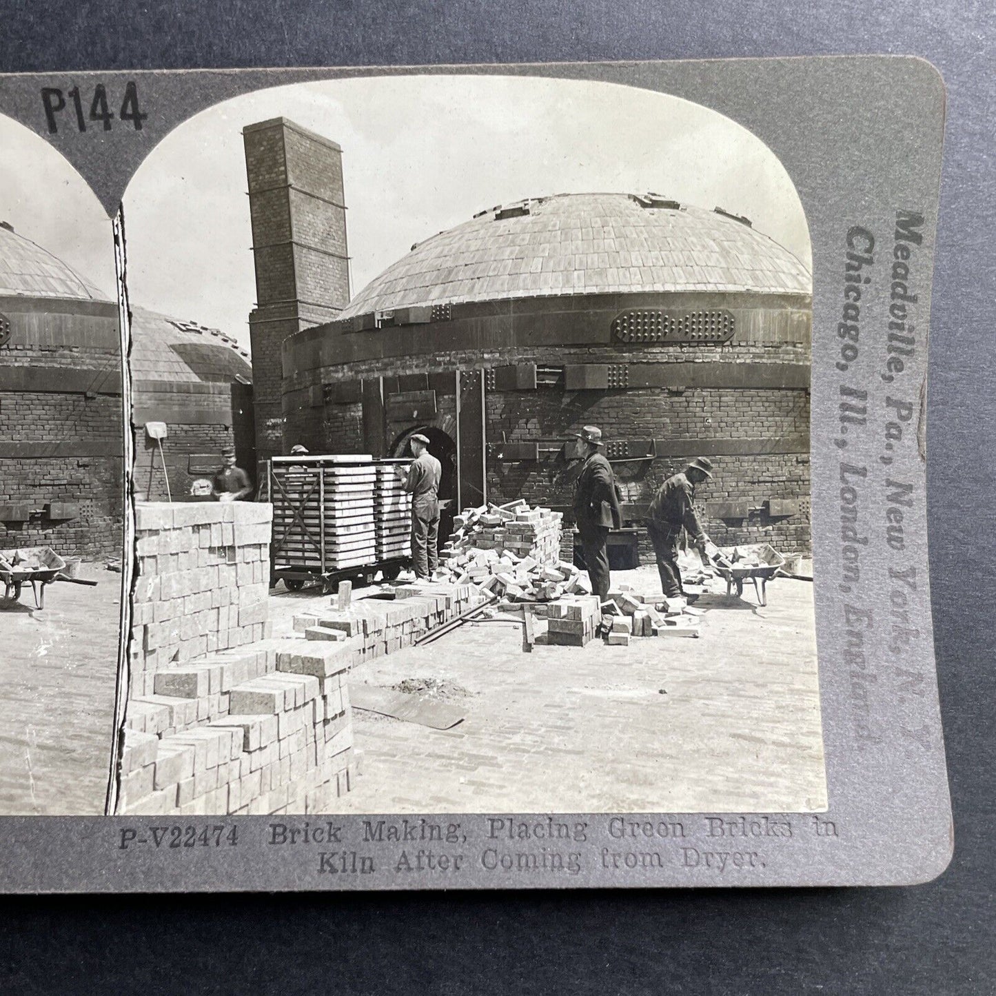Antique 1910 Brick Making Factory Aldershot Ontario Stereoview Photo Card P1516