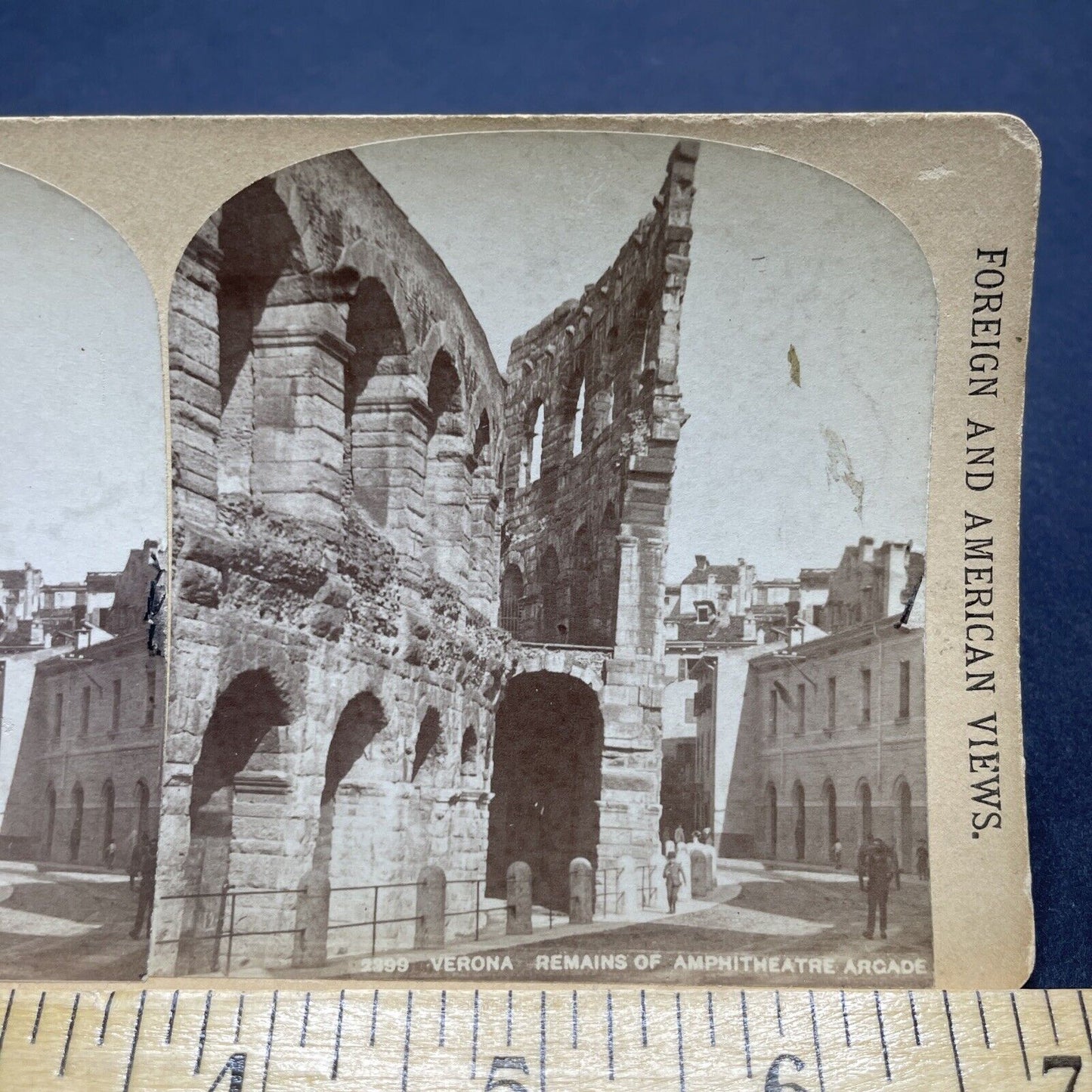 Antique 1890s Verona Gladiator Arena Italy Stereoview Photo Card P1884