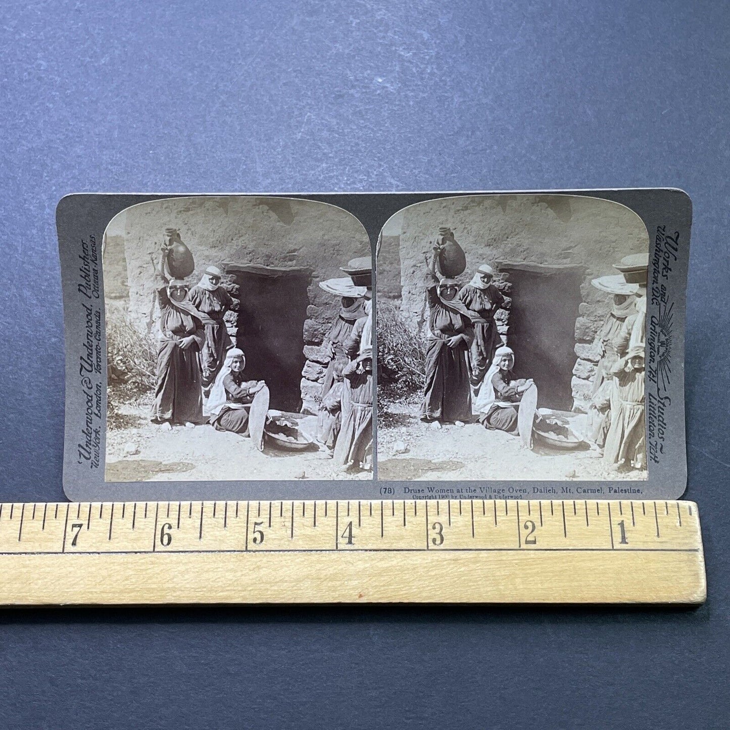 Antique 1900 Woman Carrying Water In Israel Stereoview Photo Card P1981