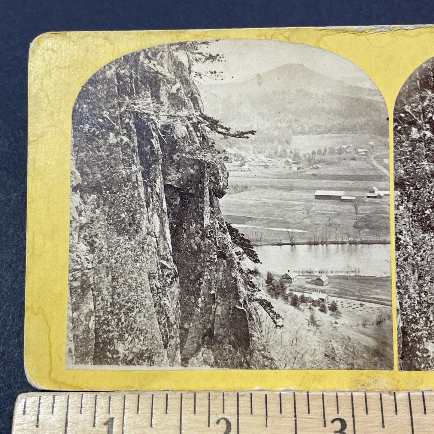 Antique 1860s Sunday Mountain Orford New Hampshire Stereoview Photo Card V2137