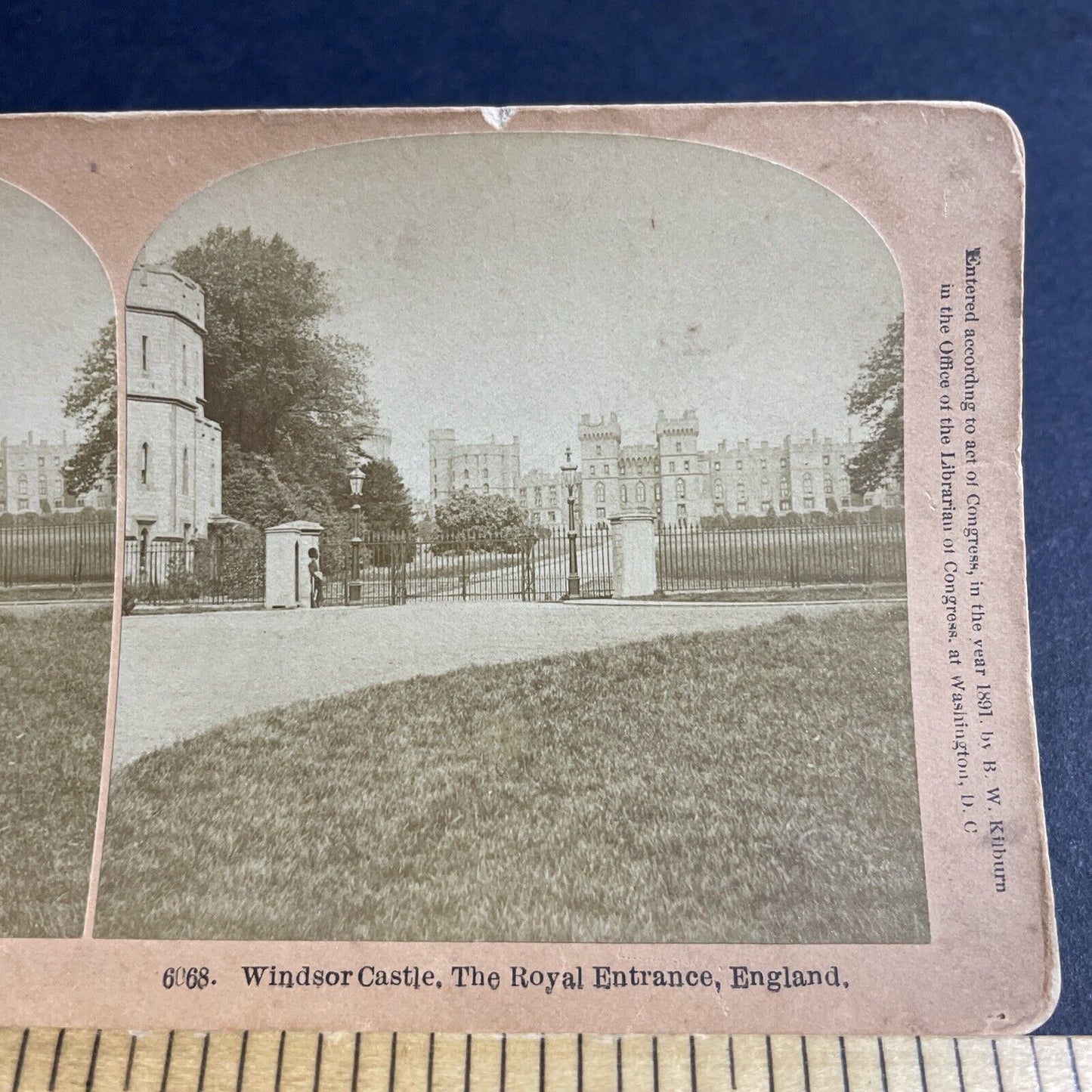 Antique 1891 The Royal Entrance At Windsor Castle Stereoview Photo Card P4397