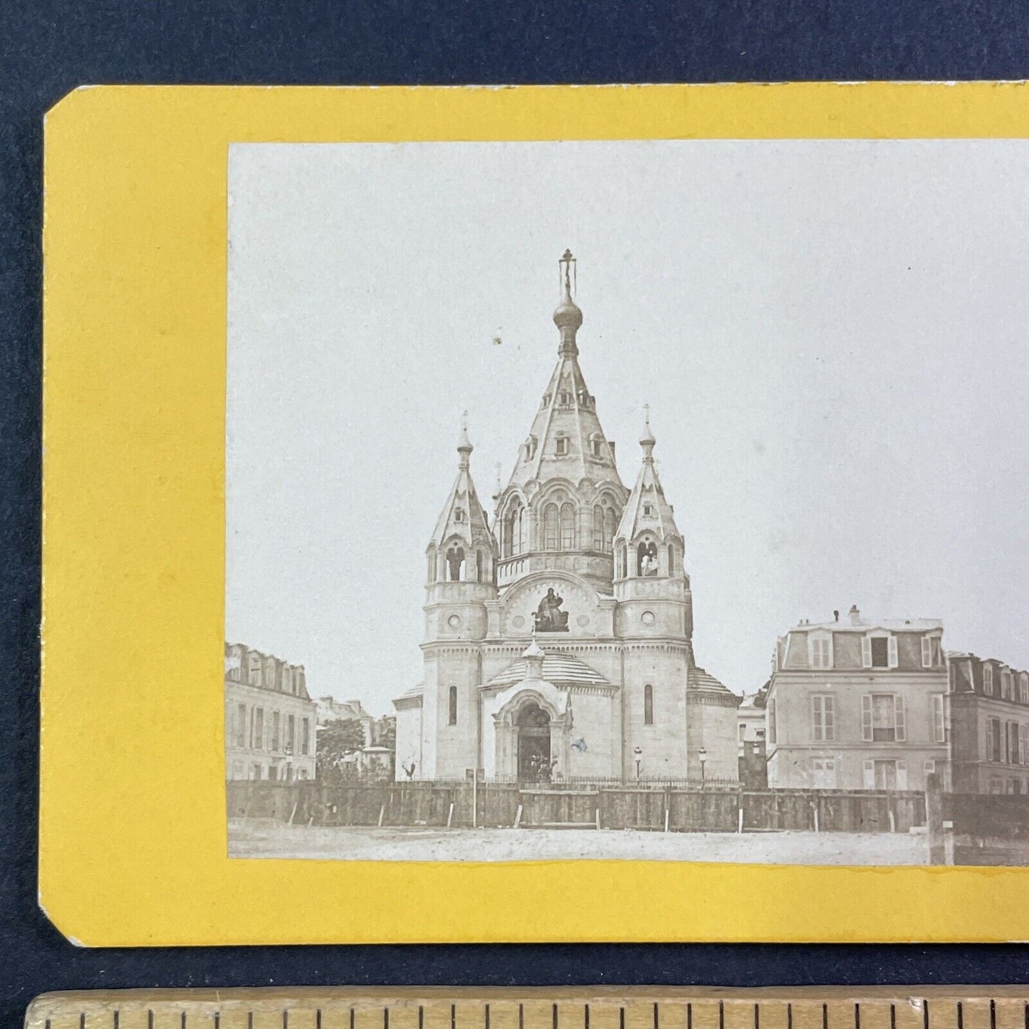 Alexander Nevsky Russian Orthodox Church Paris Stereoview Antique 1861 X3846