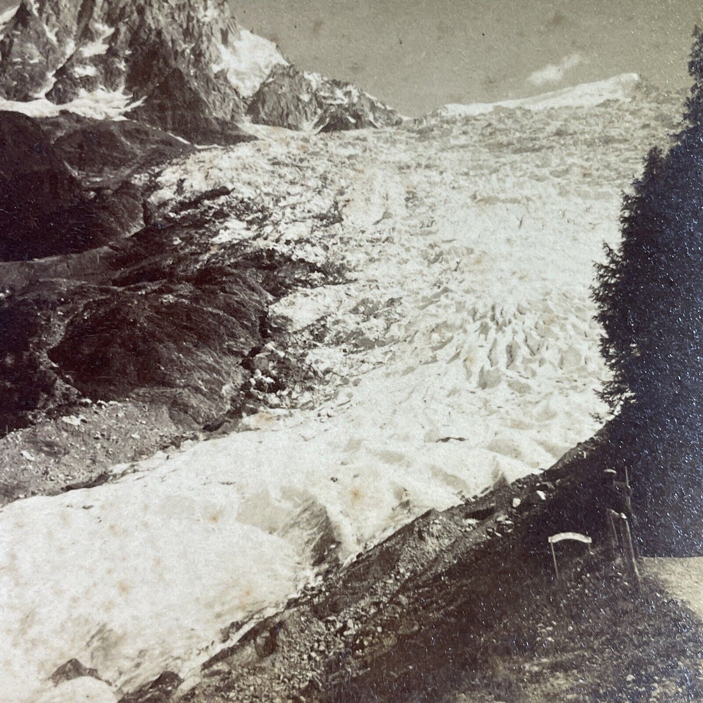 Antique 1890s Chamonix Mont Blanc Glacier Stereoview Photo Card P3902