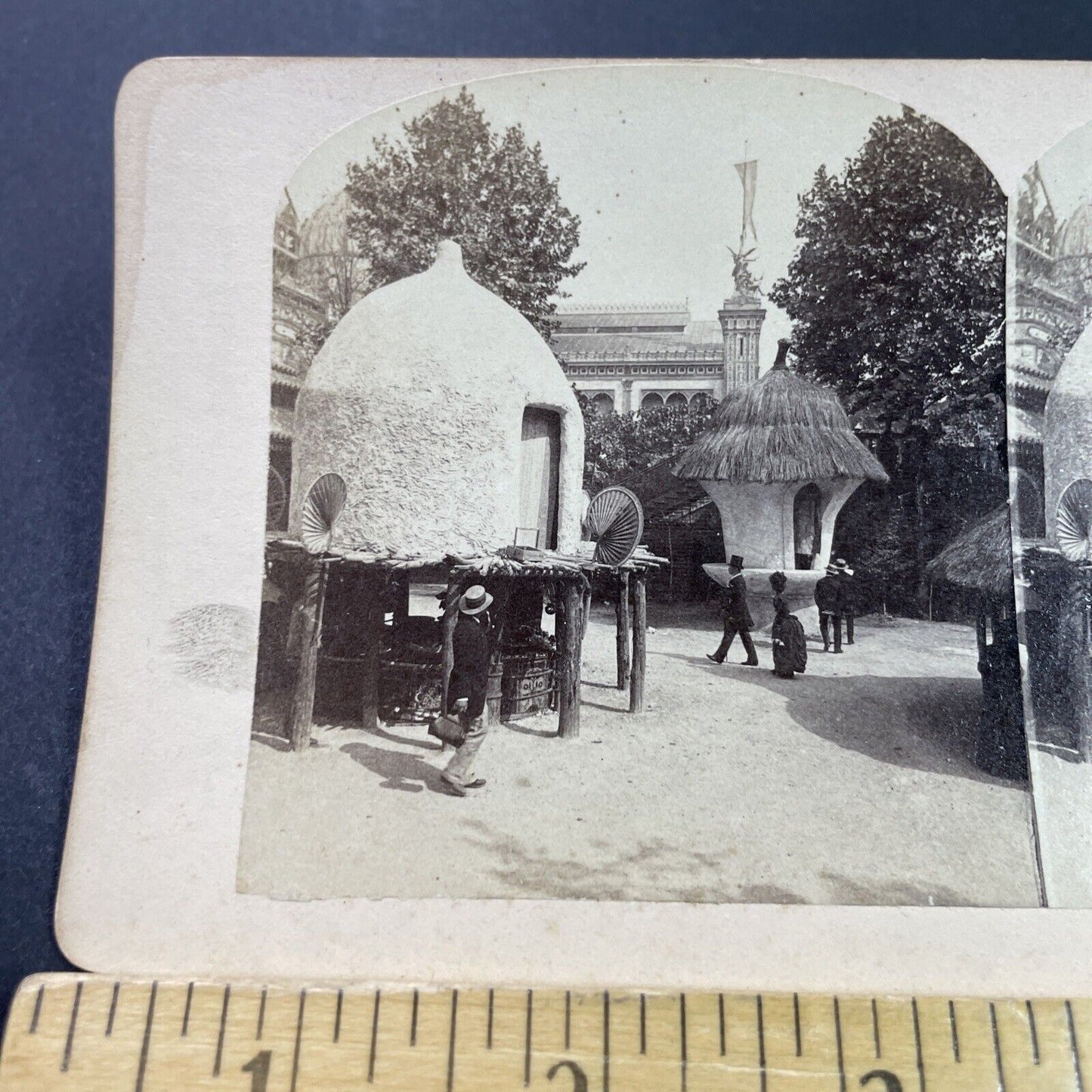 Antique 1889 Colonialism Exhibit Paris France Stereoview Photo Card P3829