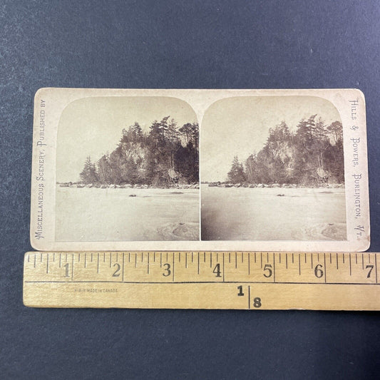 Rock Point Burlington Vermont Stereoview Photo Card Antique c1875 X903