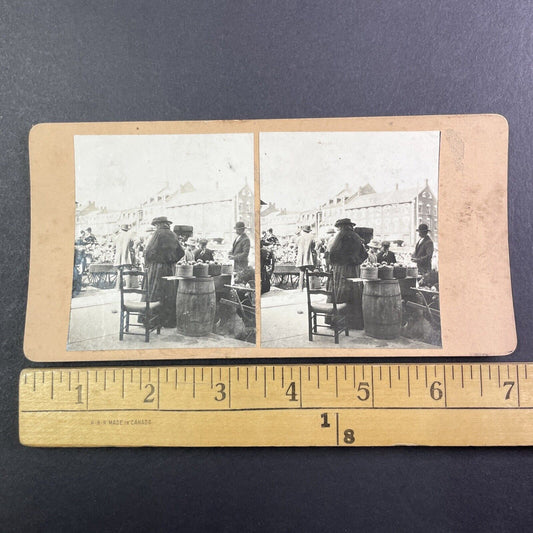 Byward Apple Market Ottawa Ontario Stereoview Canada c1890s Y1706