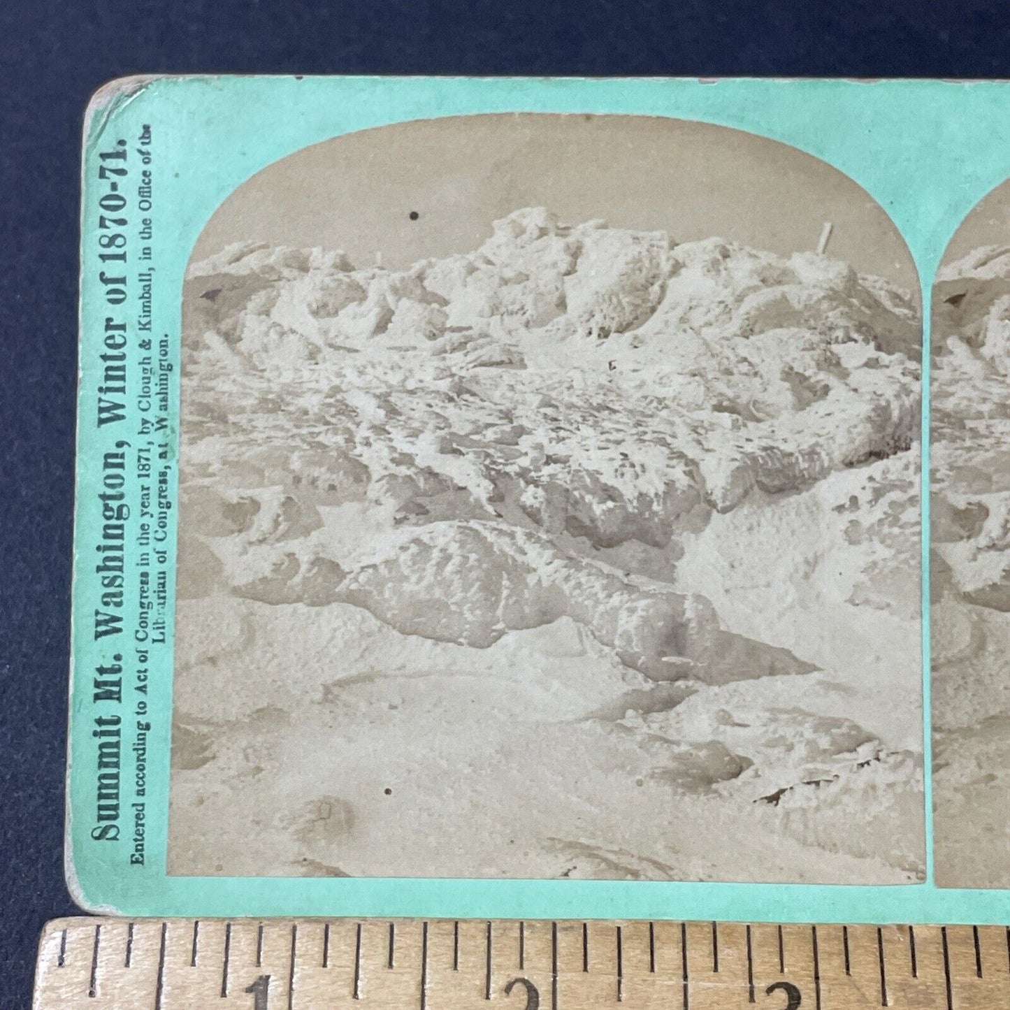 Antique 1871 Winter Summit Of Mount Washington Stereoview Photo Card V1842