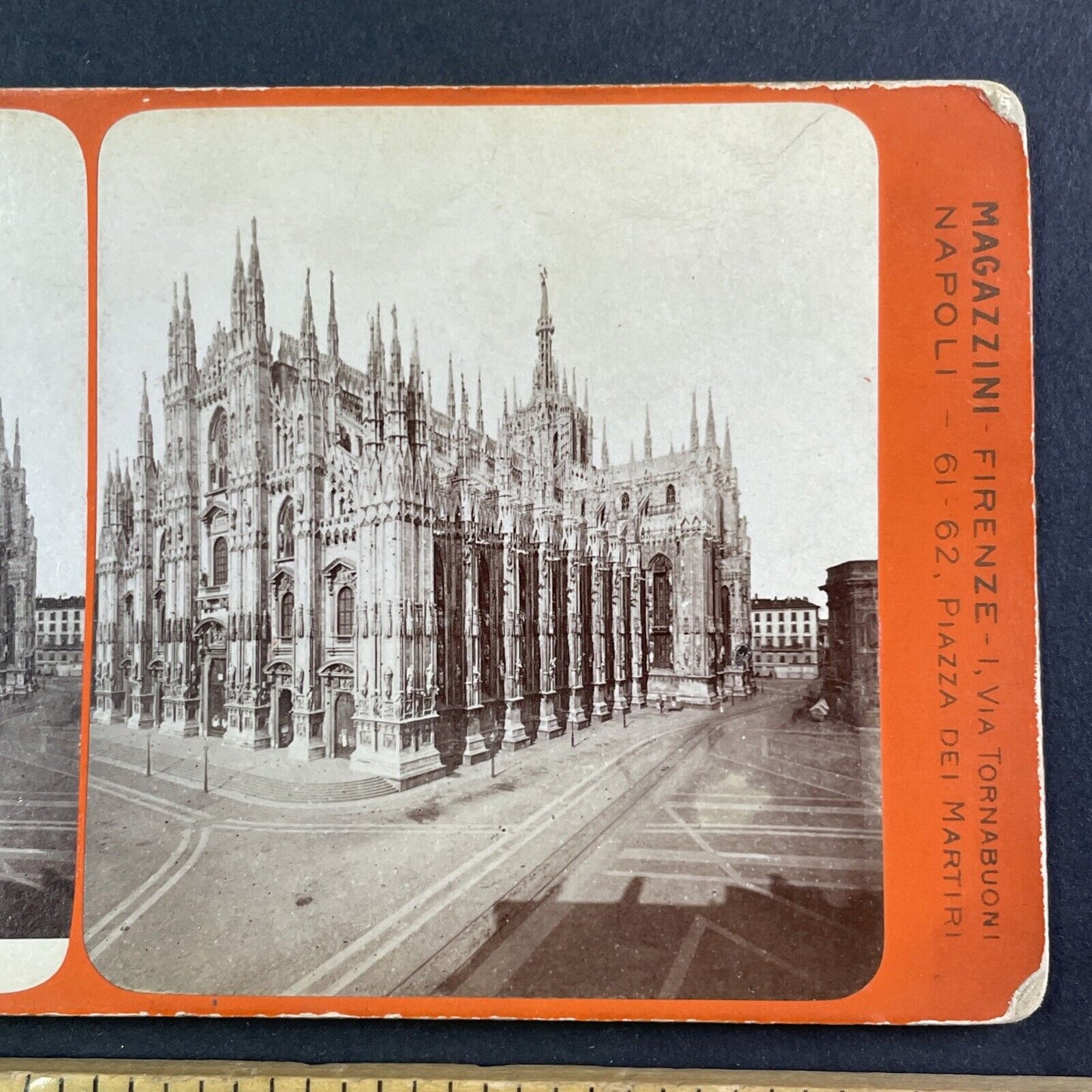 Cathedral Church Milan Italy Stereoview Giacomo Brogi Antique c1880 Y119