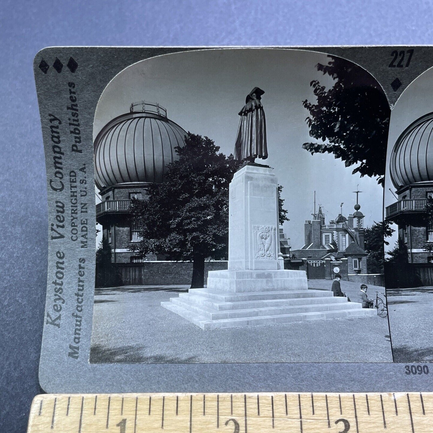 Antique 1920s Astronomy Telescope Greenwich England Stereoview Photo Card V2955