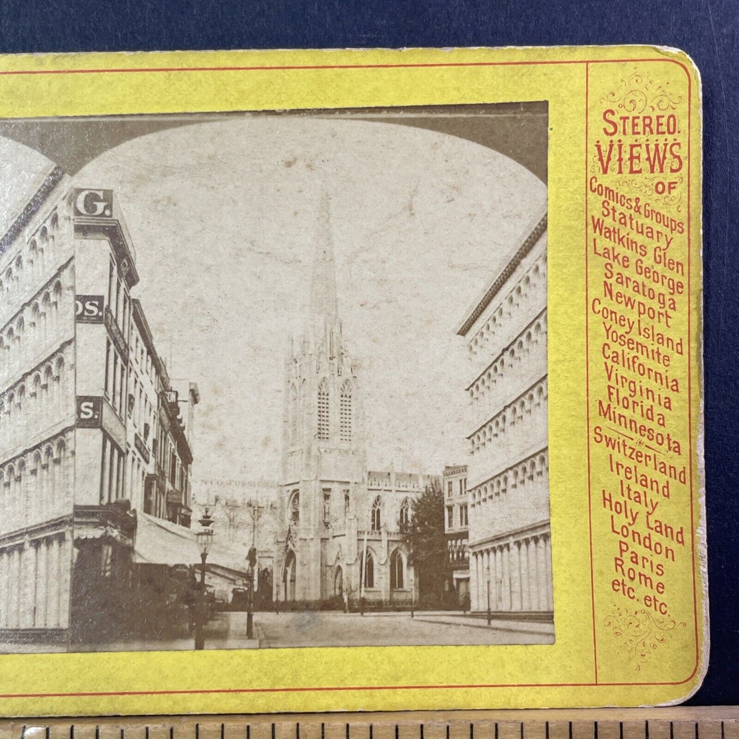 Grace Church Broadway & 9th Stereoview Manhattan NY Antique c1875 X1290