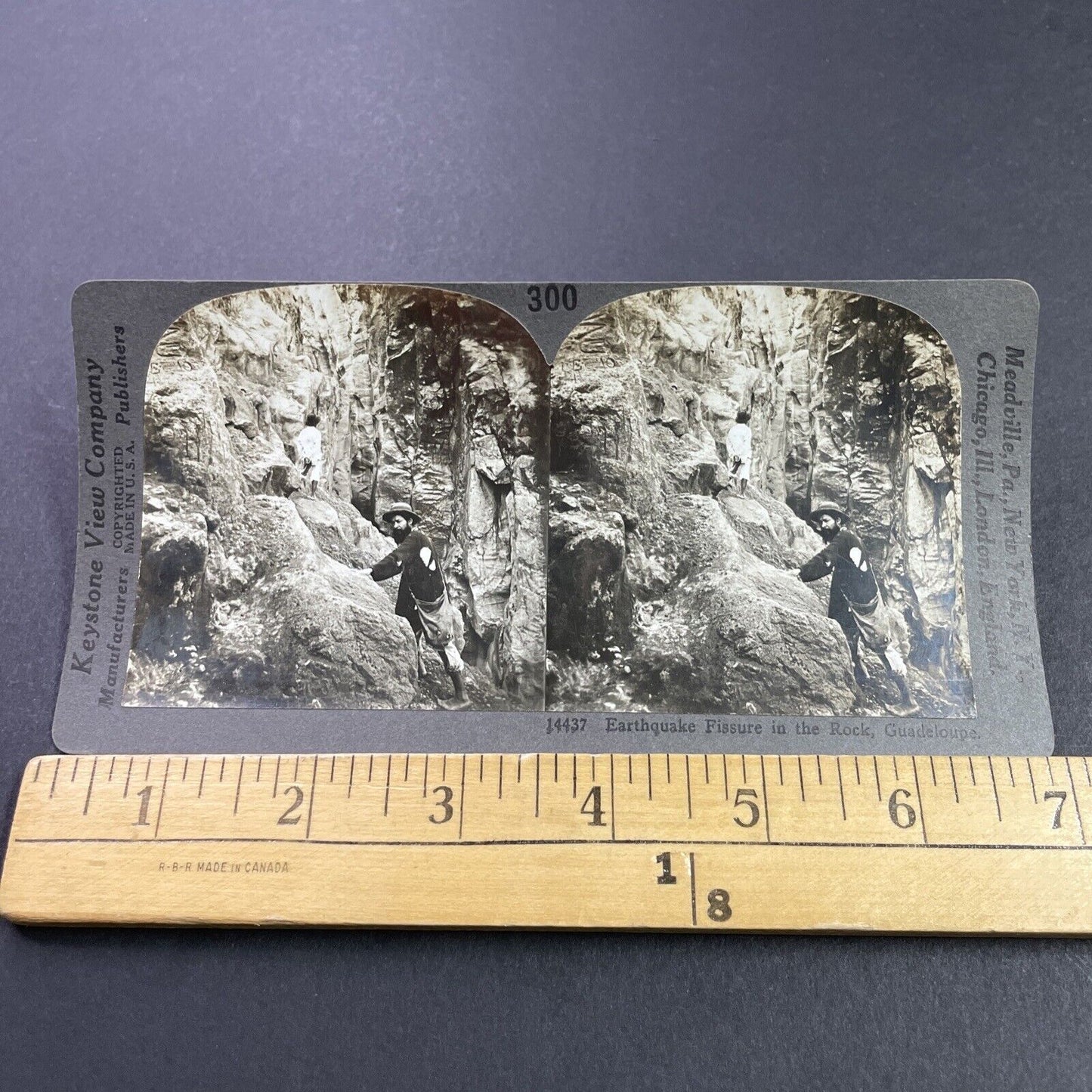 Antique 1910s Earthquake Rock Damage Guadeloupe Stereoview Photo Card P3727