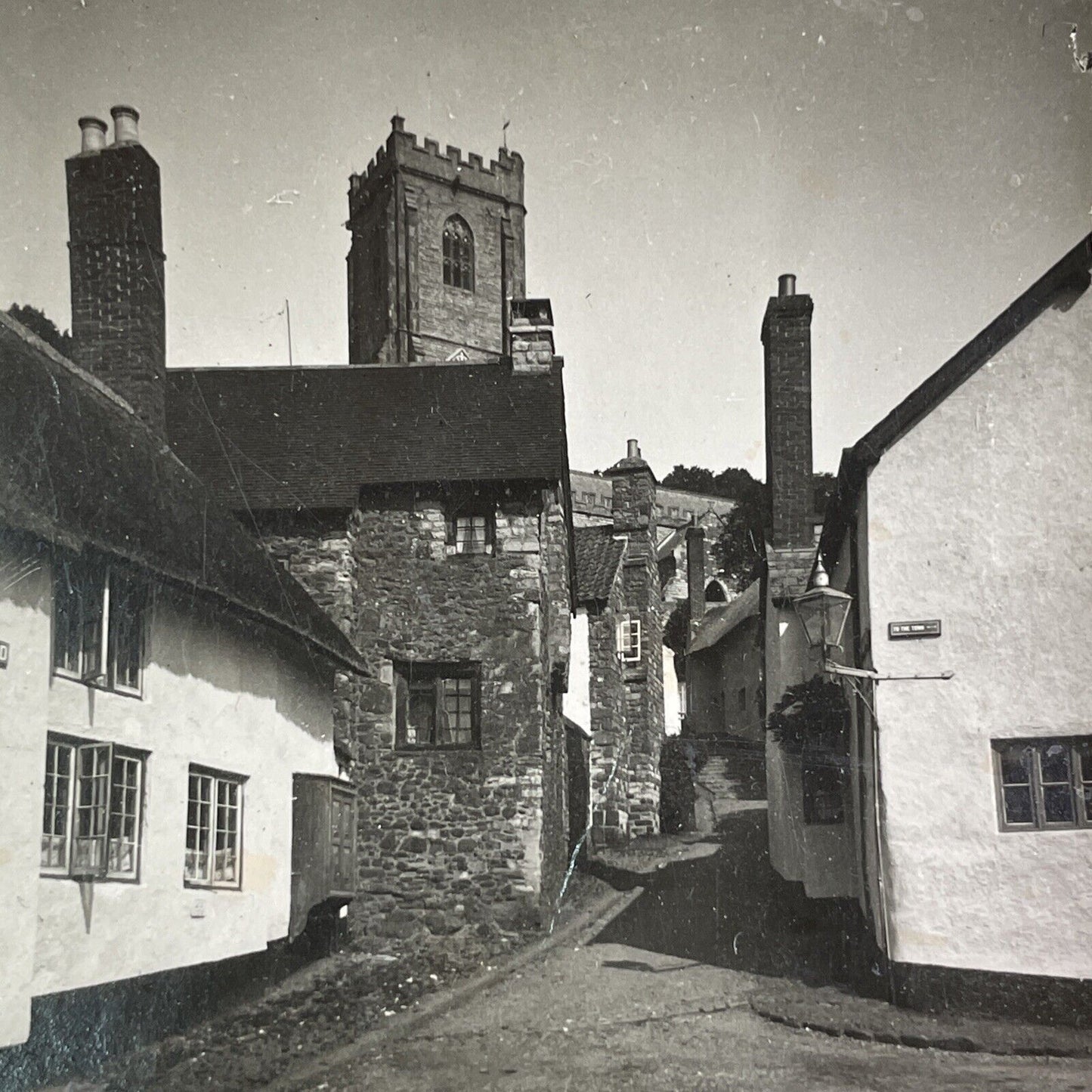 Church Minehead Somerset England Original Albumen Photo Stereoview c1930 Y1201