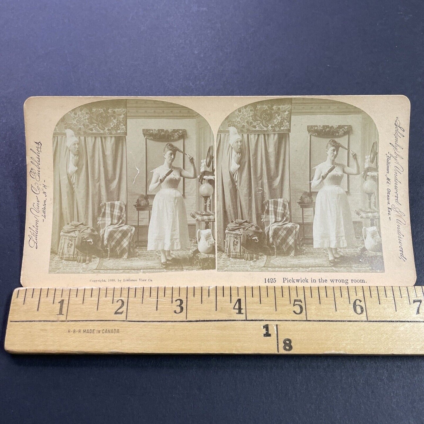 Antique 1888 Actress Lottie Venne In Pickwick Opera Stereoview Photo Card P4098