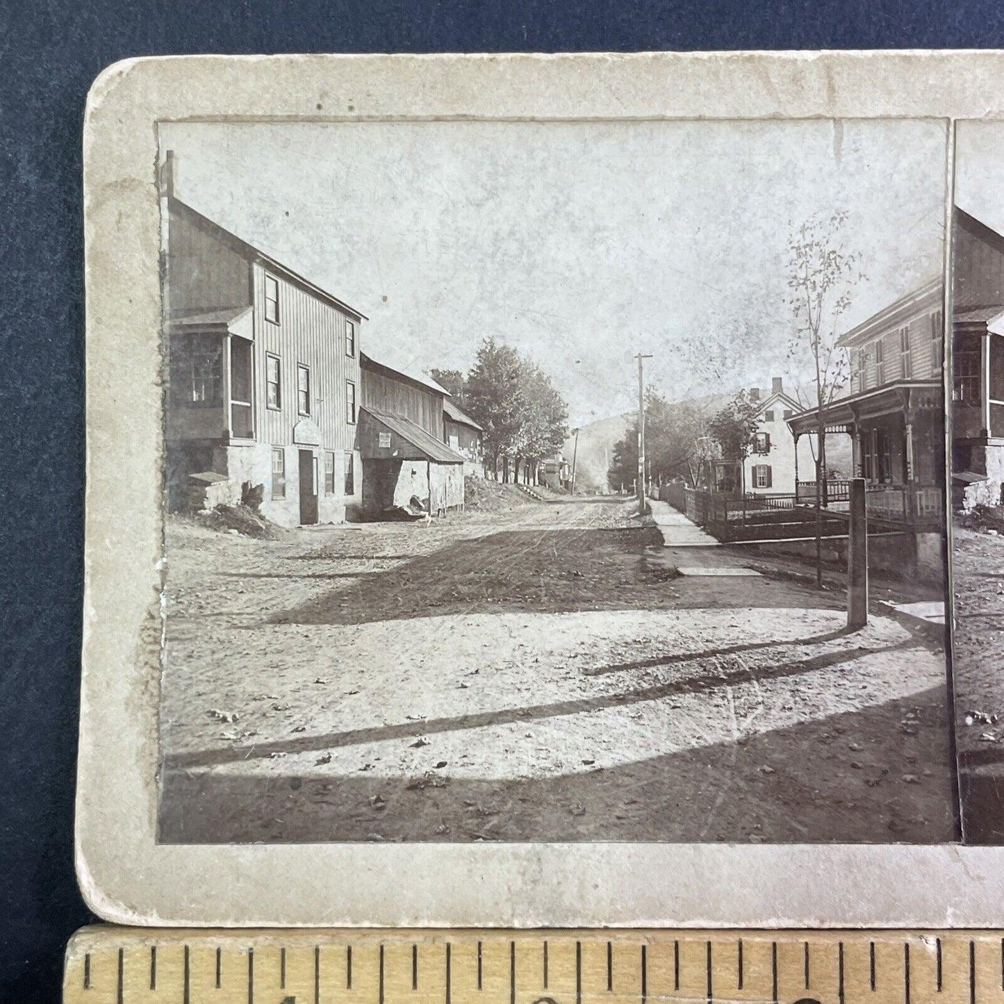 Big Oak Flat California Town View & Main Street Stereoview Antique c1880 X3807