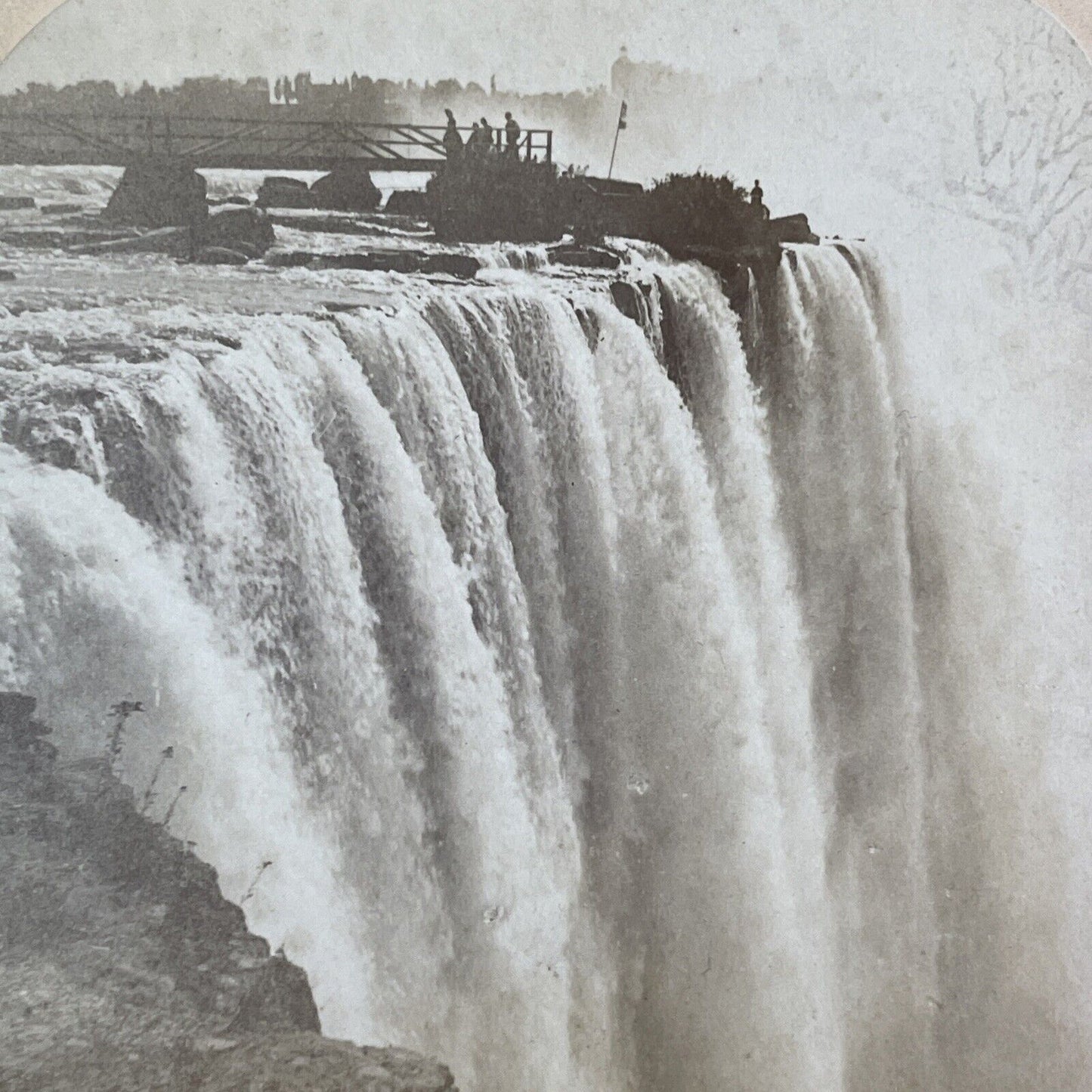 Terrapin Tower after the Dynamite Explosion Stereoview C. Bierstadt c1880 Y2704