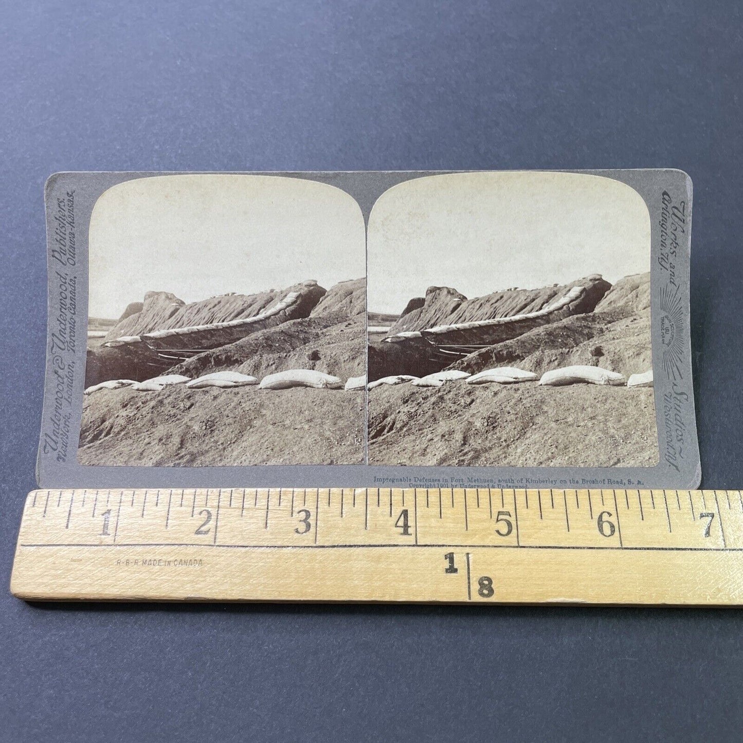 Antique 1901 Boer War Kimberley South Africa Trench Stereoview Photo Card P3066