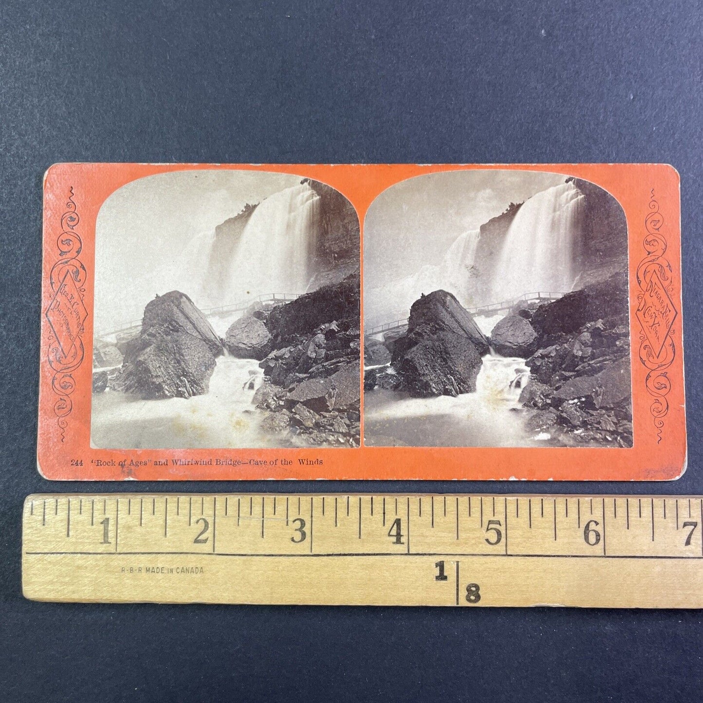 Rock of Ages Niagara Falls Stereoview E.C. Hopper Provenance c1870s Y2524