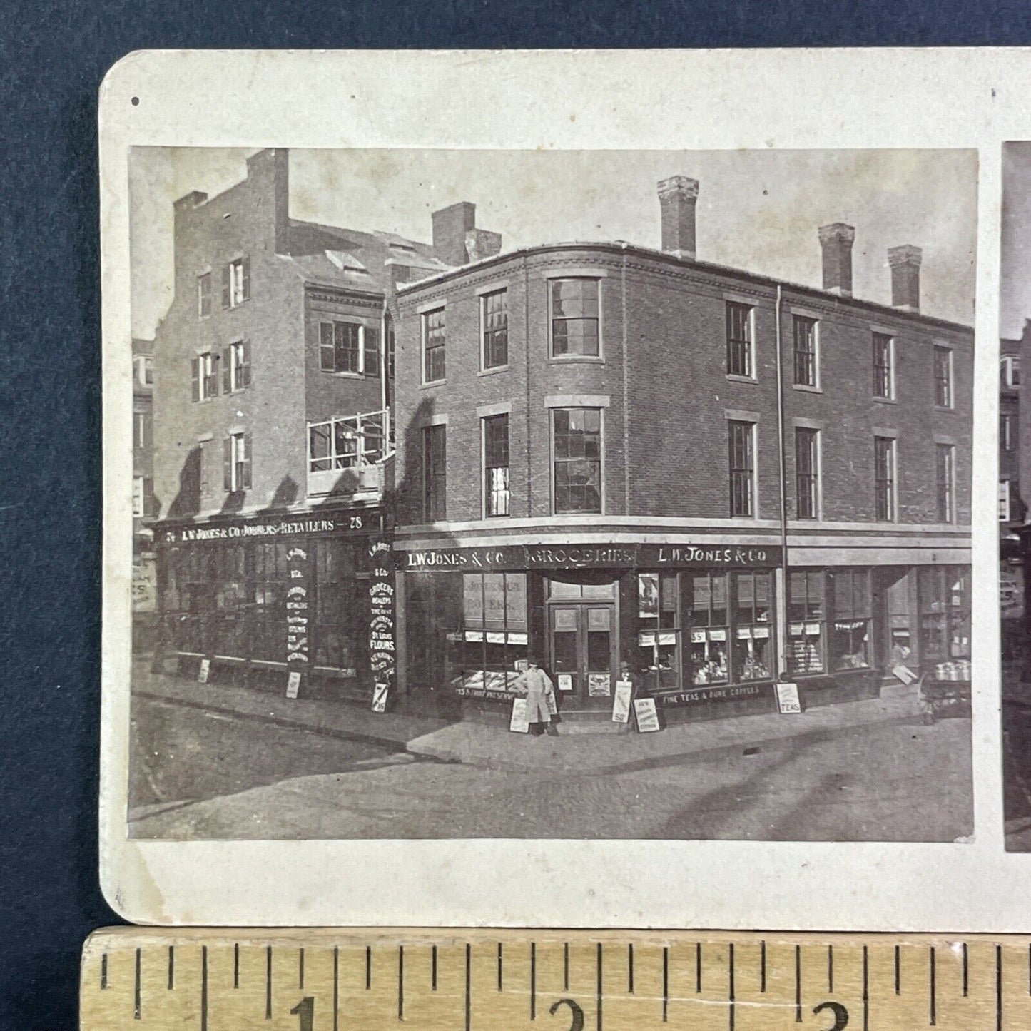 LW Jones Grocery Store Stereoview St. Louis Missouri Antique c1920 X1508