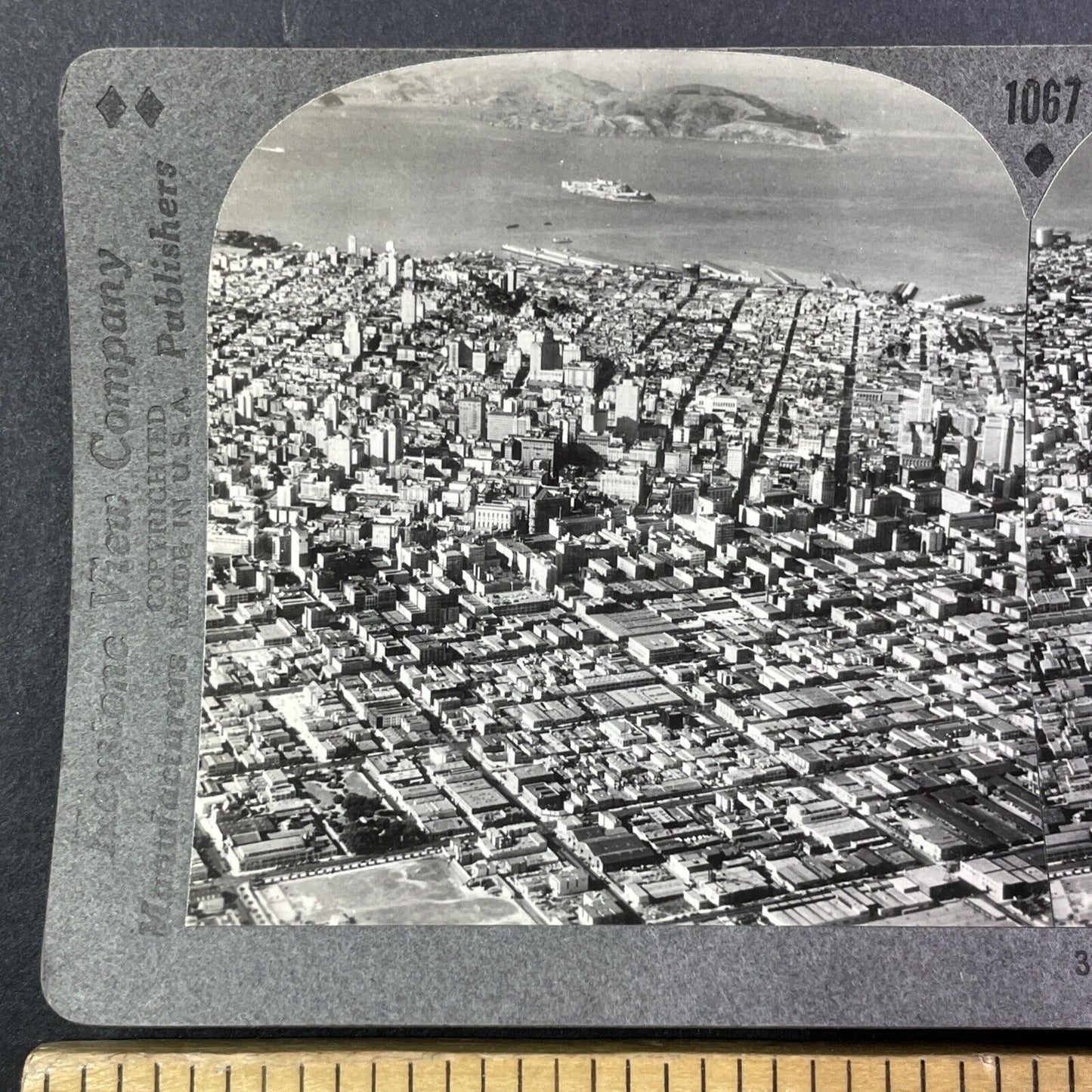 Fairchild Aerial Survey of San Francisco Stereoview Antique c1920s Y524