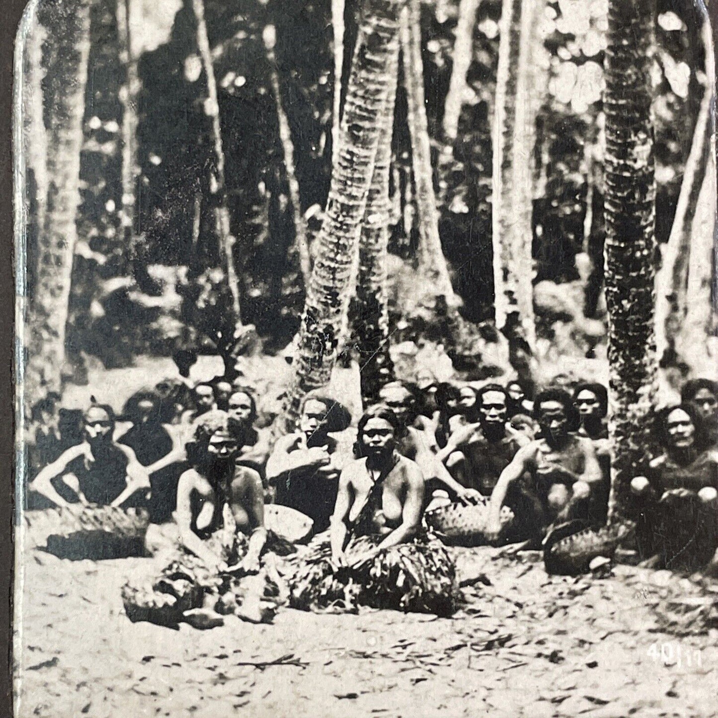 German First Contact With New Guinea Tribes Stereoview Antique c1870s X2721