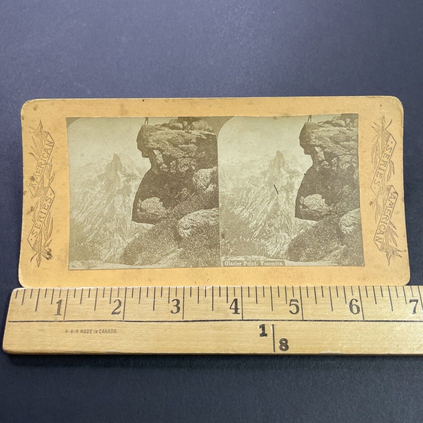 Antique 1870s Glacier Point Yosemite Park California Stereoview Photo Card P3553