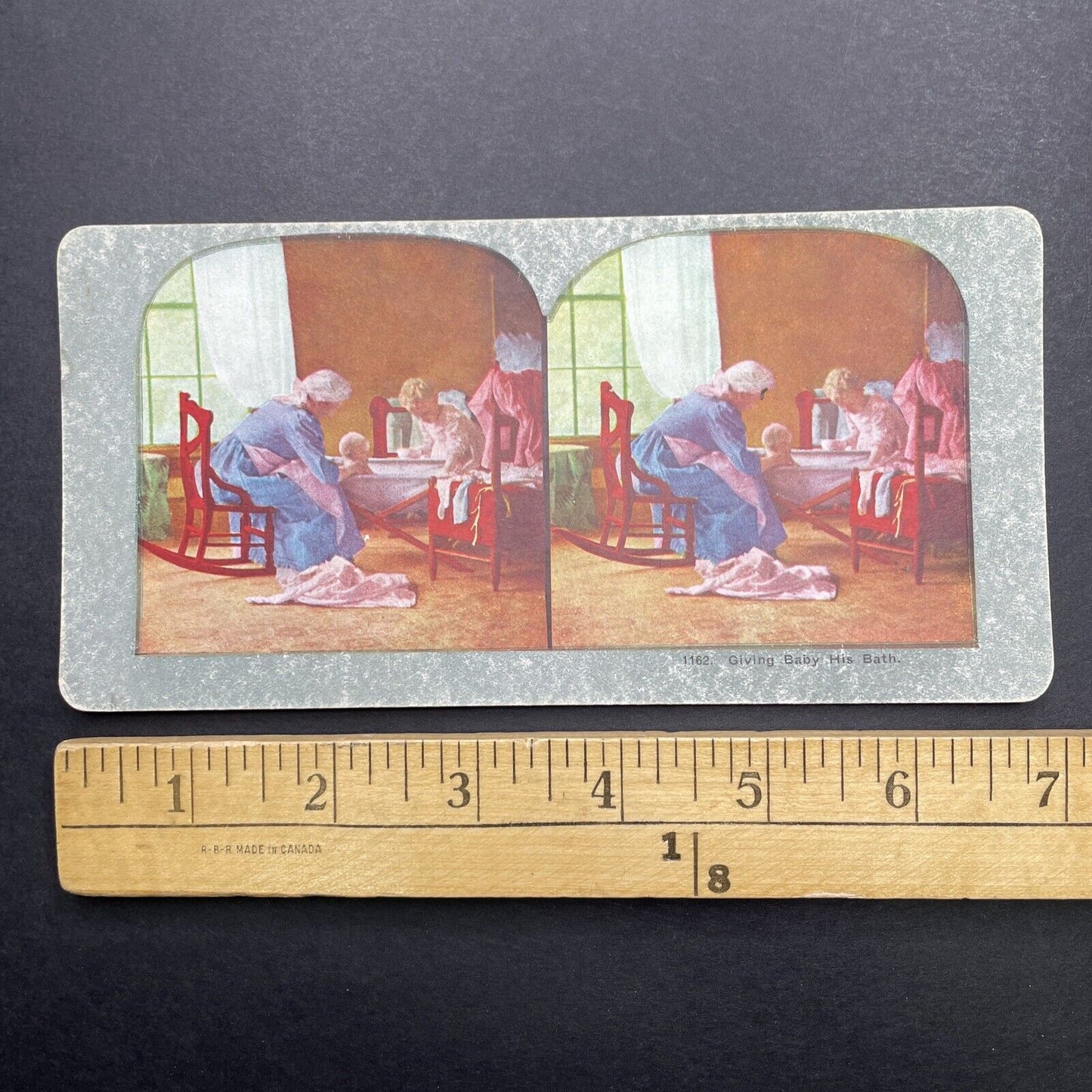 Antique 1898 A Young Mother Doing The Washing Stereoview Photo Card P580-009