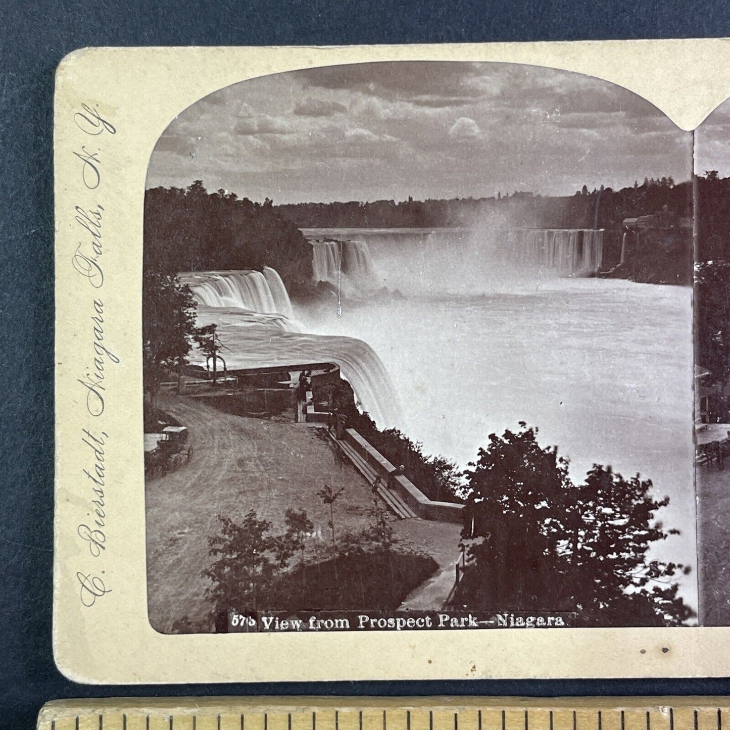 Prospect Park Niagara Falls Stereoview Charles Bierstadt c1870s Y2225