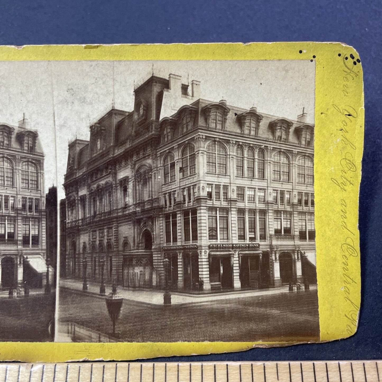 Antique 1870s Booth's Theater New York PHOTO ERROR Stereoview Photo Card V3342