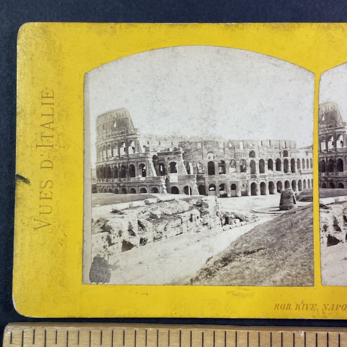 The Colosseum in Rome Italy Stereoview Robert Rive Antique c1865 Y1425